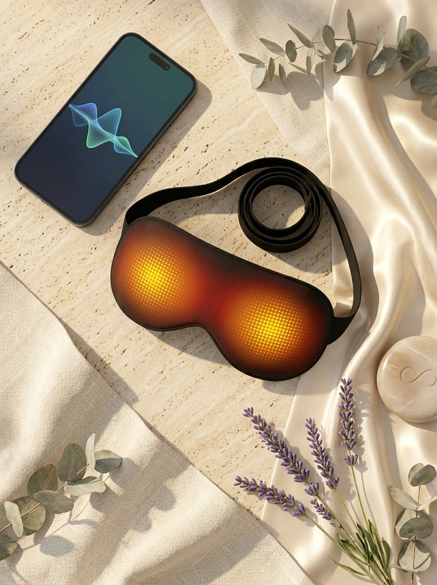 Dusk To Dawn Heated Massage Eye Mask – Warm Compress with Vibration for Eye Strain &amp; Better Sleep