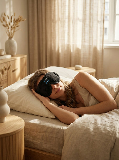 Dusk To Dawn Bluetooth Sleep Mask Headphones – 3D Contoured Eye Mask with Built-In HD Speakers