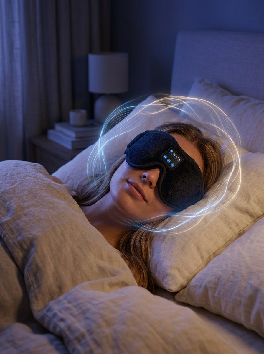 Dusk To Dawn Bluetooth Sleep Mask Headphones – 3D Contoured Eye Mask with Built-In HD Speakers