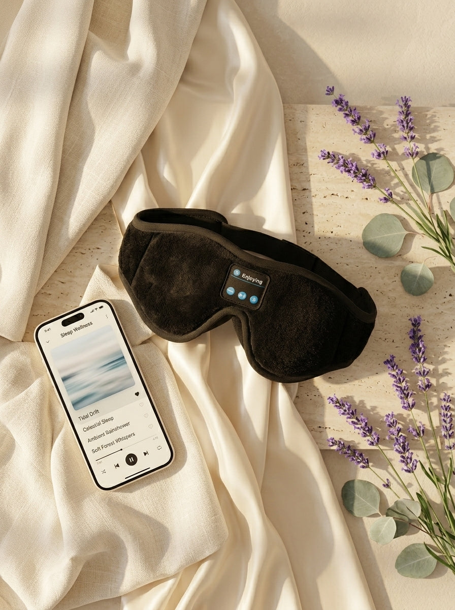 Dusk To Dawn Bluetooth Sleep Mask Headphones – 3D Contoured Eye Mask with Built-In HD Speakers