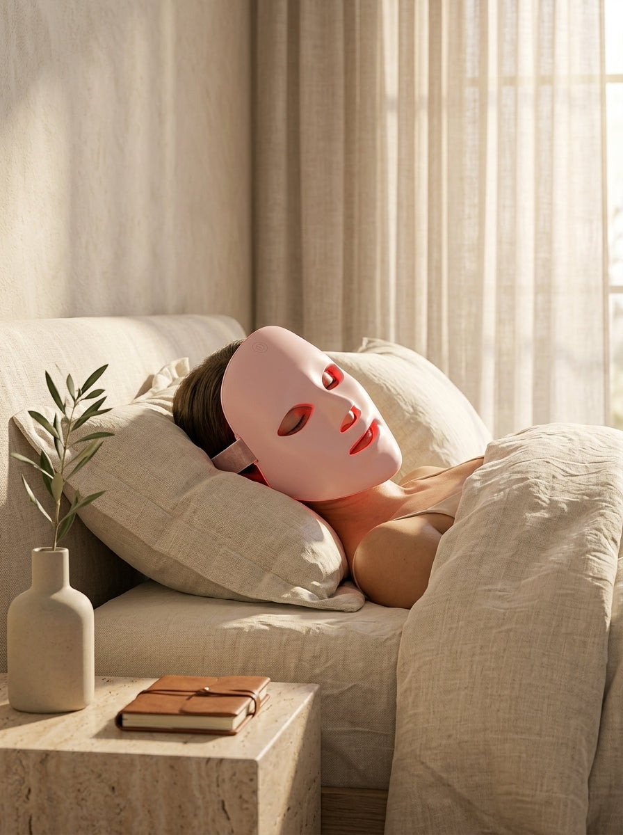Dusk To Dawn 7-Colour LED Face Mask – Wireless Light Therapy for Skin Rejuvenation