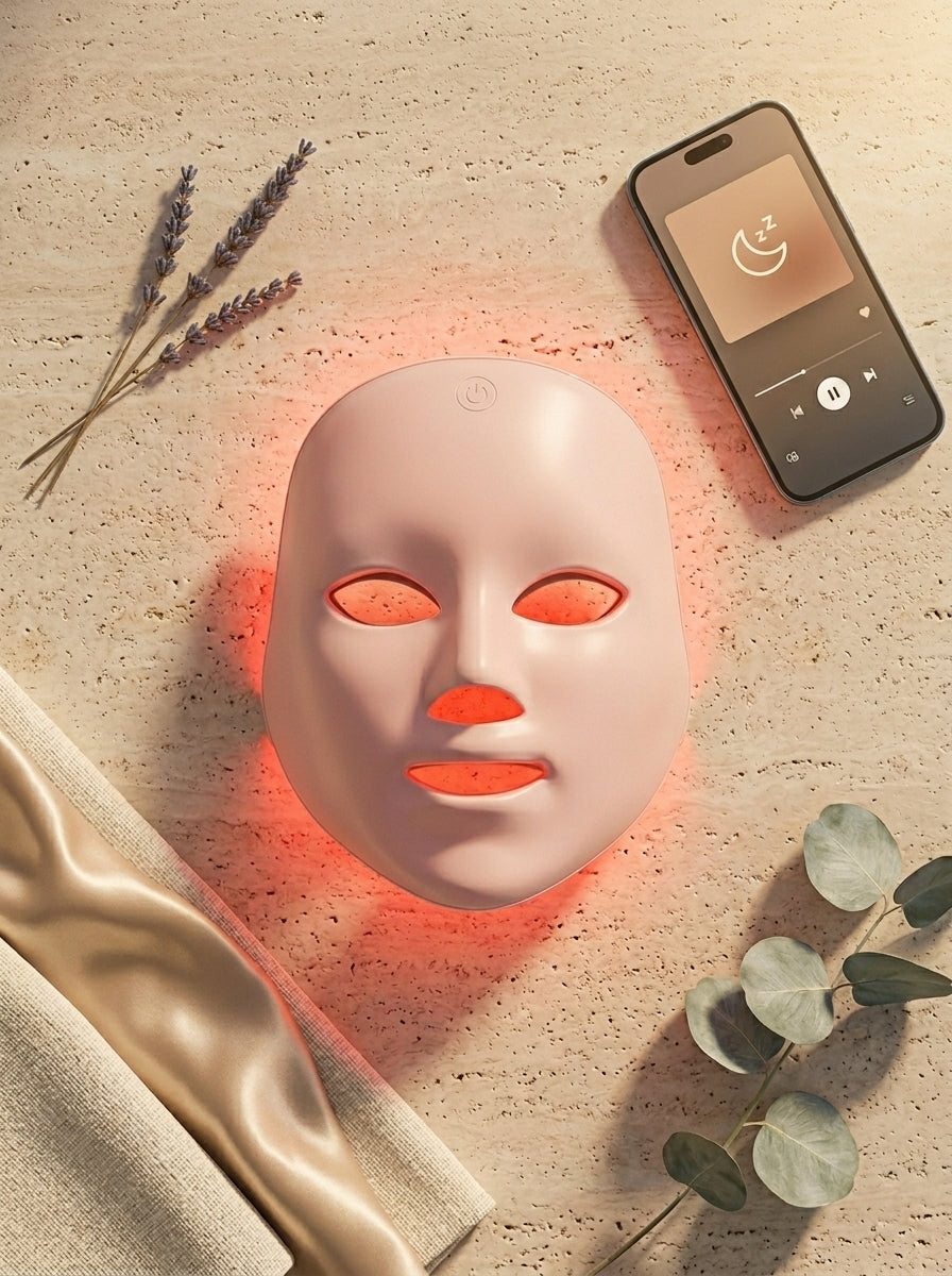 Dusk To Dawn 7-Colour LED Face Mask – Wireless Light Therapy for Skin Rejuvenation