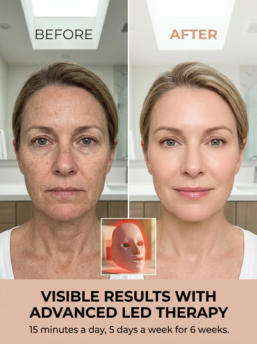 Dusk To Dawn 7-Colour LED Face Mask – Wireless Light Therapy for Skin Rejuvenation